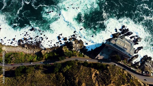 AERIAL FOOTAGE - CONCÓN DUNES BY THE SEA, CHILE, SOUTH AMERICA. photo