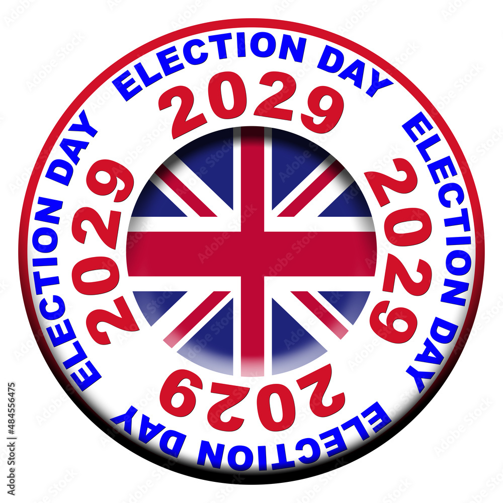 United Kingdom Election Day 2029 Circular Flag Concept - 3D Illustration United Kingdom Election Day 2029 Circular Flag Concept - 3D Illustration