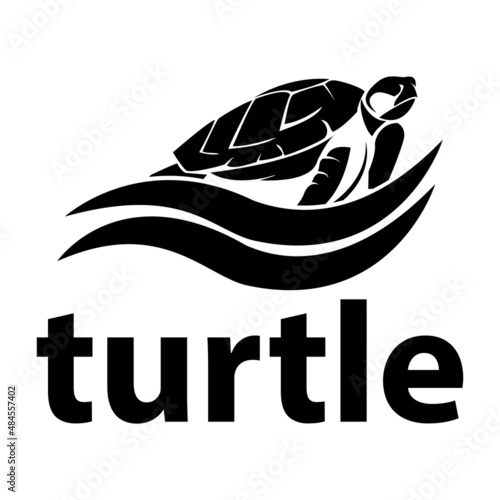 turtle logo black white silhouette,