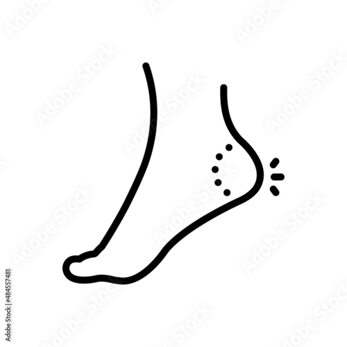 Black line icon for heel