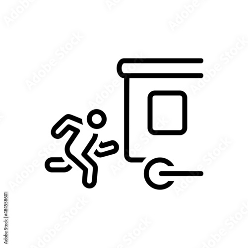 Black line icon for missed