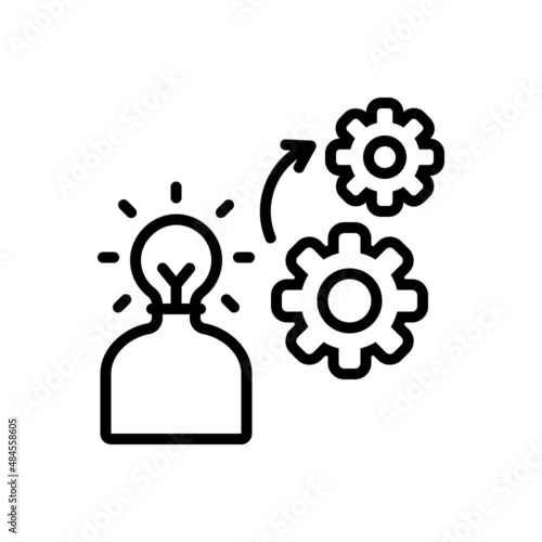 Black line icon for operational