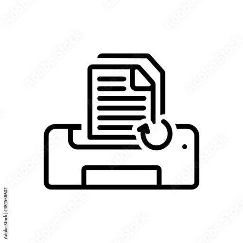 Foto Black line icon for reprint
