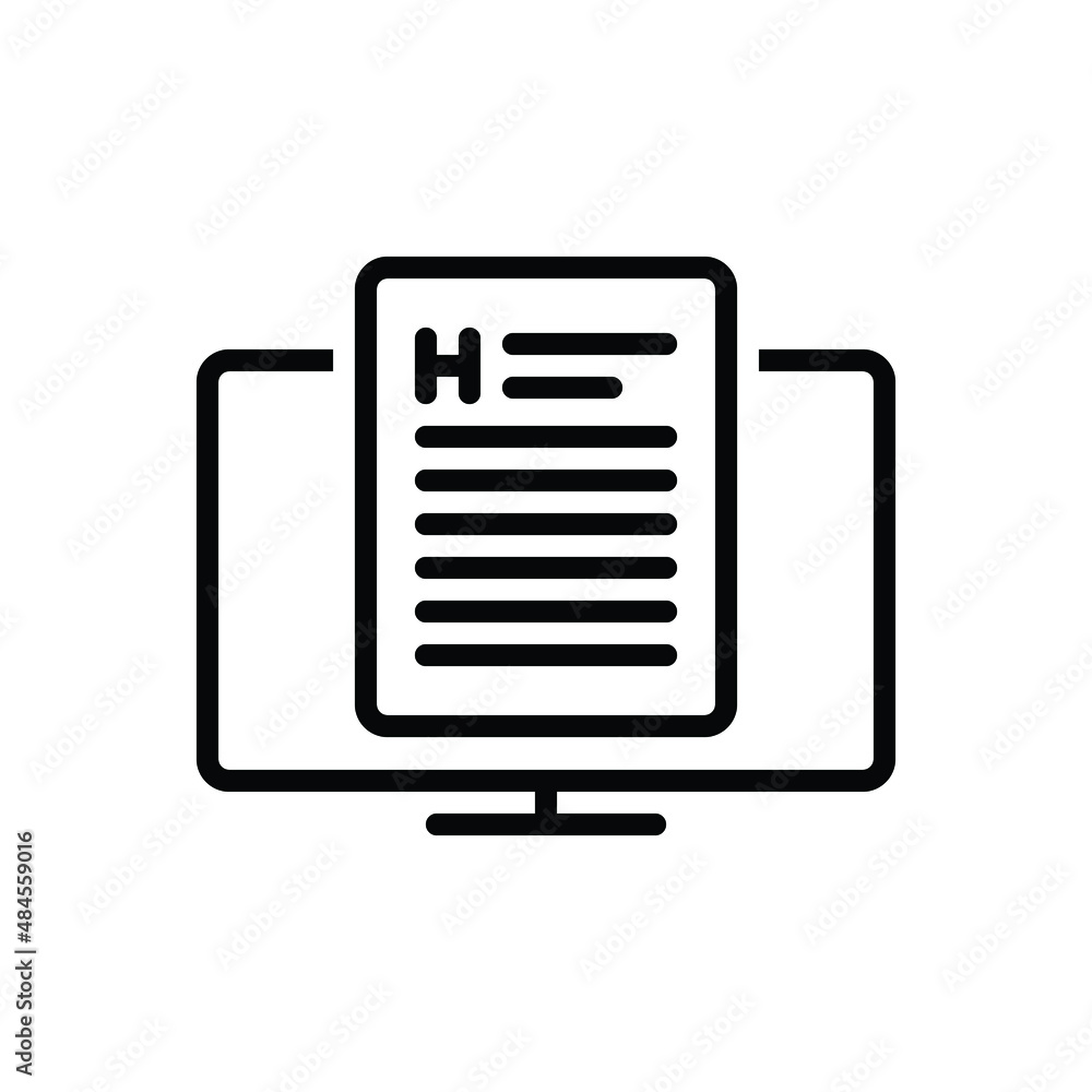 Black line icon for heading Black line icon for heading