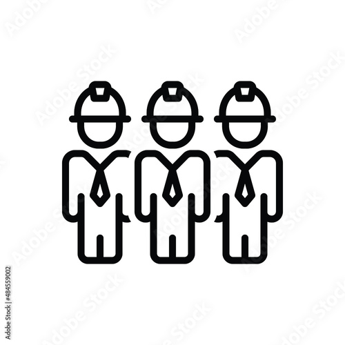 Black line icon for workers