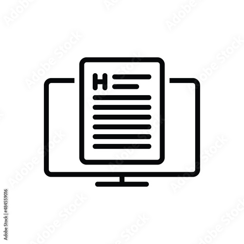 Black line icon for heading
