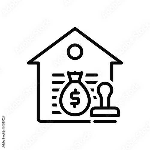 Black line icon for loan