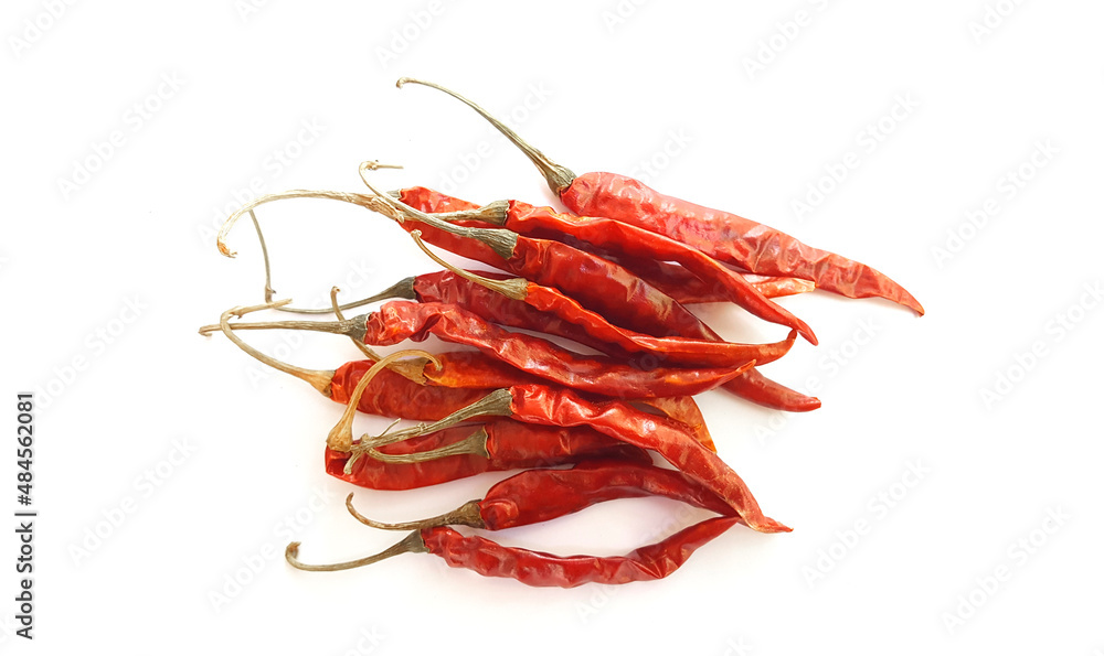 Isolated dry red chill on white background Isolated dry red chill on white background