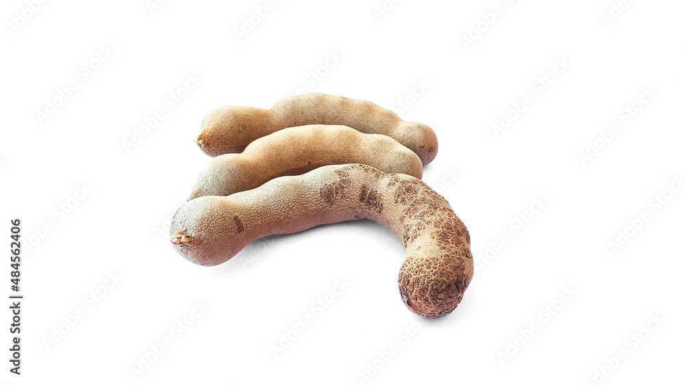 Isolated ripe sweet tamarind on white background Isolated ripe sweet tamarind on white background