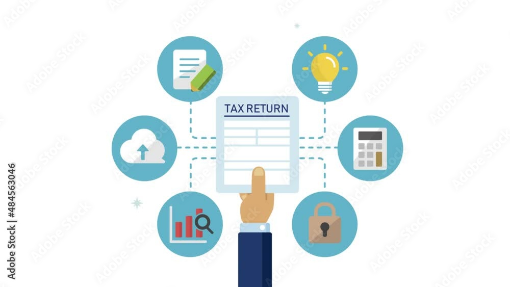 Tax return, submit tax document animation (4K) Tax return, submit tax document animation (4K)