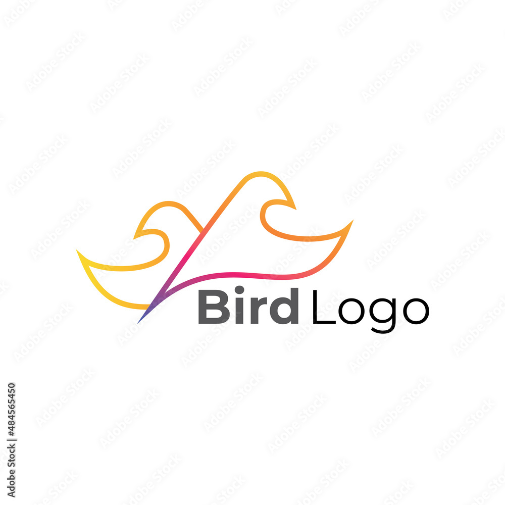 Obraz premium Abstract Simple Bird with minimalist style logo for your business.