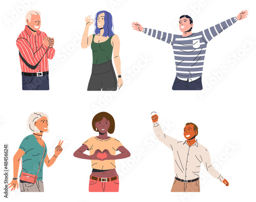 Various People Showing Positive Gestures
