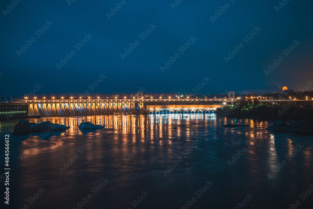 Fototapeta premium night view of the town country
