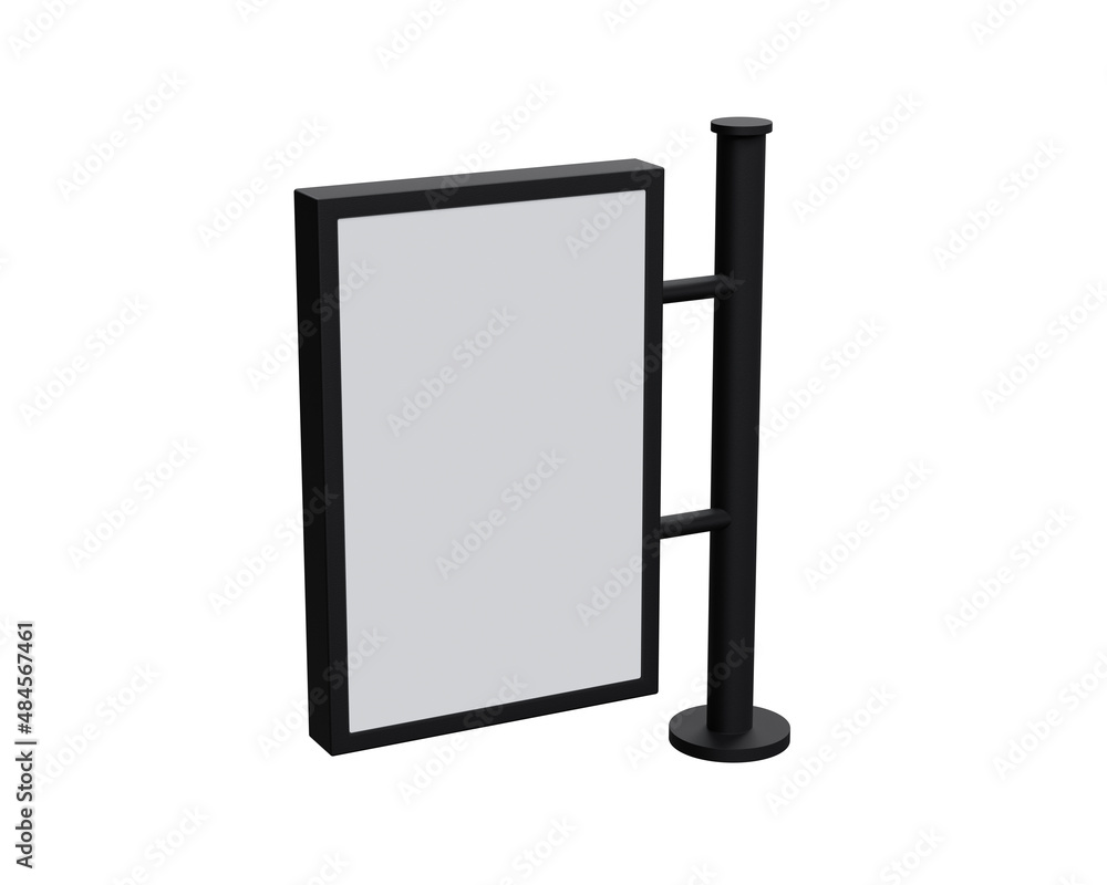 Realistic outdoor advertising banner mockup isolated on white background. 3d rendering. Realistic outdoor advertising banner mockup isolated on white background. 3d rendering.