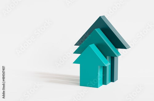 Stair step to growth success isolated on white background, 3d illustration.