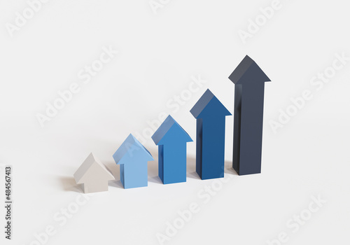 Stair step to growth success isolated on white background, 3d illustration.