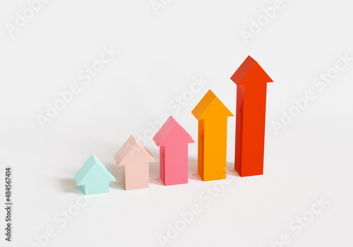 Stair step to growth success isolated on white background, 3d illustration.