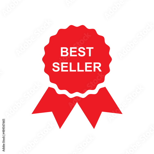 best seller sign label icon vector
