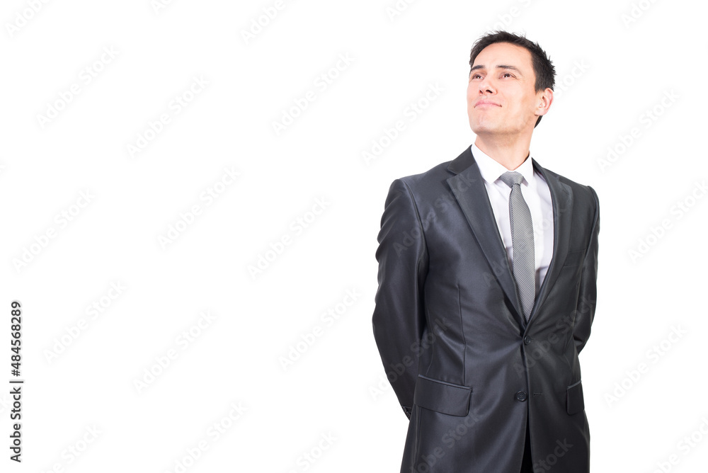 Optimistic man in formal wear in studio Optimistic man in formal wear in studio