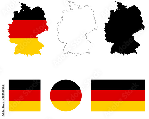 germany flag map icon set