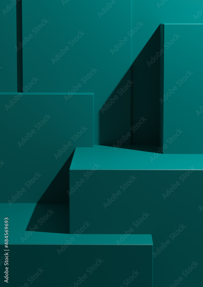 Minimal Teal Background 3D Studio Mockup Scene with Podiums and Levels for Product Display and Presentation Minimal Teal Background 3D Studio Mockup Scene with Podiums and Levels for Product Display and Presentation