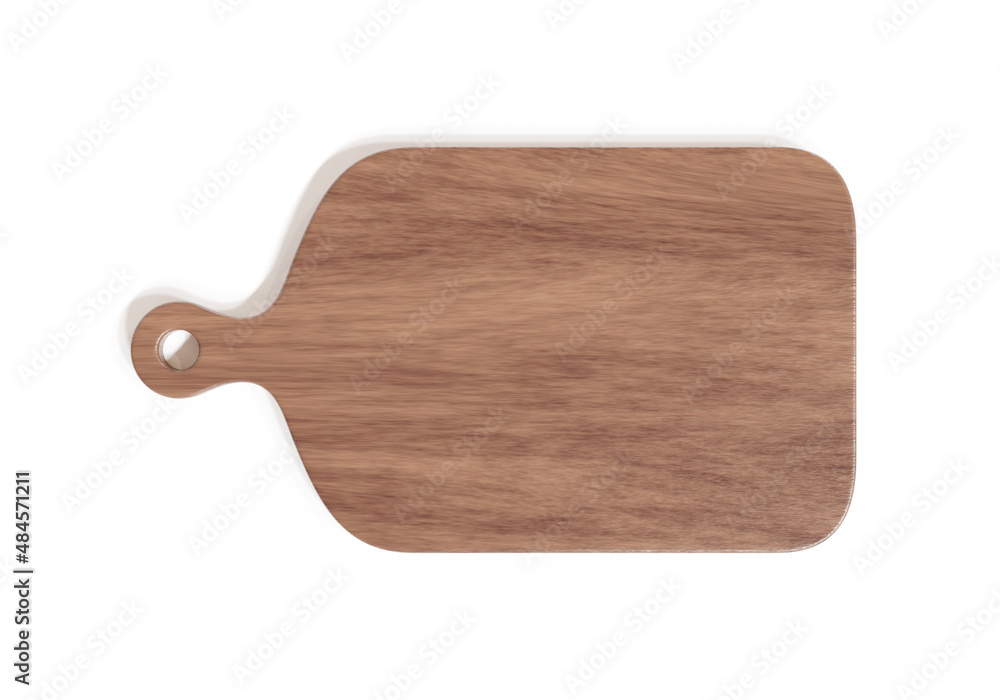 Chopping board wooden isolated on white background, 3D rendering. Chopping board wooden isolated on white background, 3D rendering.