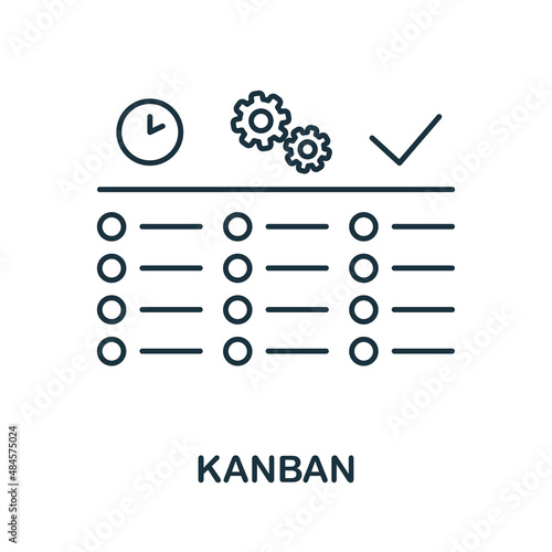 Kanban icon. Line element from project development collection. Linear Kanban icon sign for web design, infographics and more.