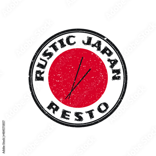 Vintage Retro Rustic Japanese Restaurant Logo for traditional food dish cuisine classic restaurant kitchen logo design