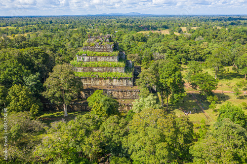 Prasat Koh Ker , Koh Ker Temple in beautiful drone shot photo