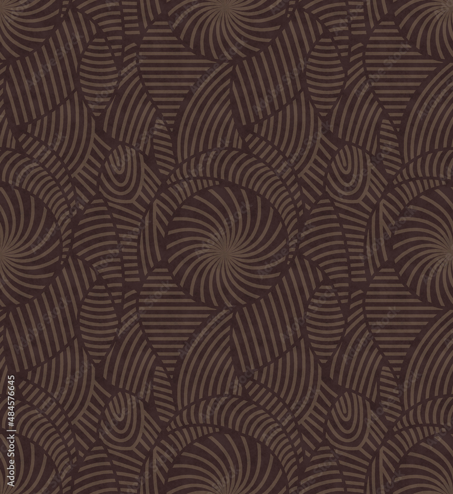 Seamless abstract geometric background Ornate interlacing curved stripes.
