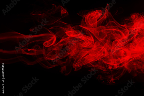 Red smok movement abstract on black background. fire design