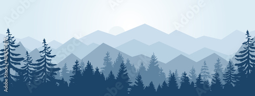 winter mountain landscape illustration