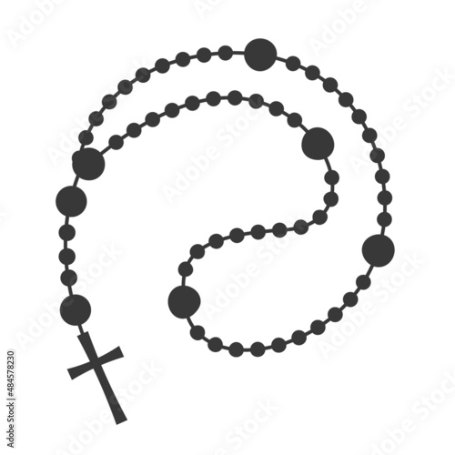 Fotografie, Obraz Rosary beads silhouette