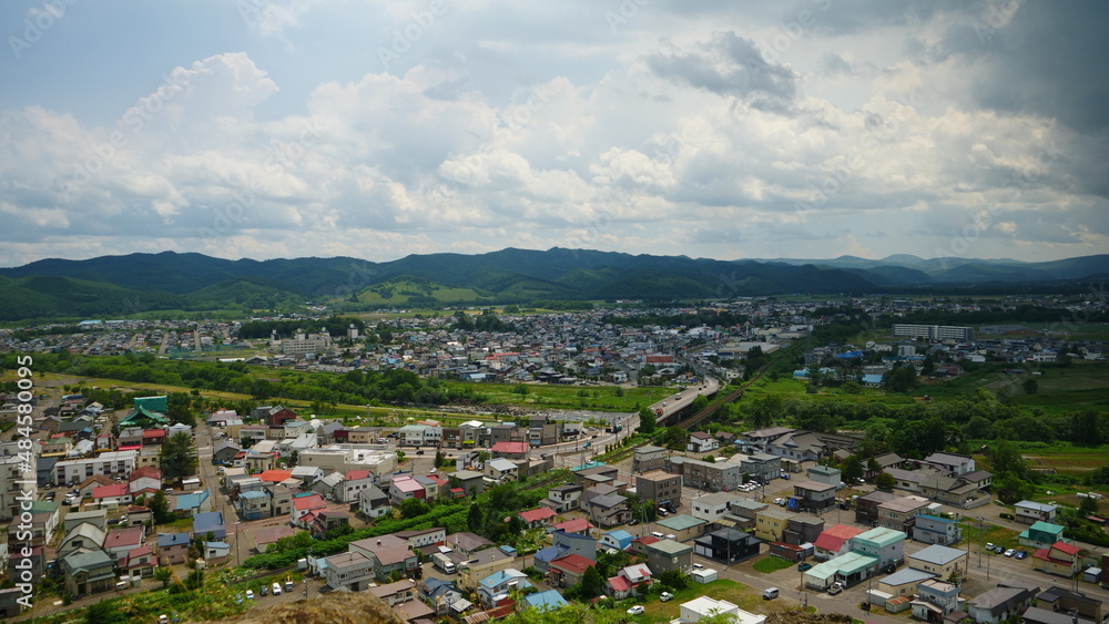 日本の都市風景。(コピースペース)