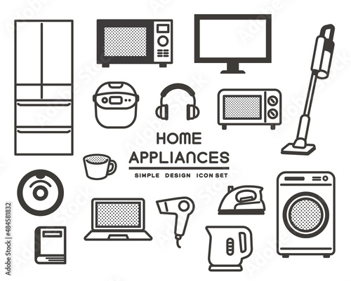 シンプルで使いやすい様々な家電のベクターイラスト素材／引っ越し／新生活