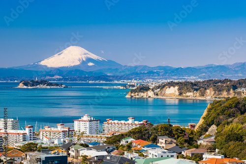 富士山と湘南海岸 冬景
