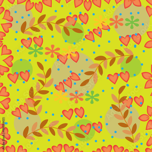Seamless Flower design Batik with plant pattern.