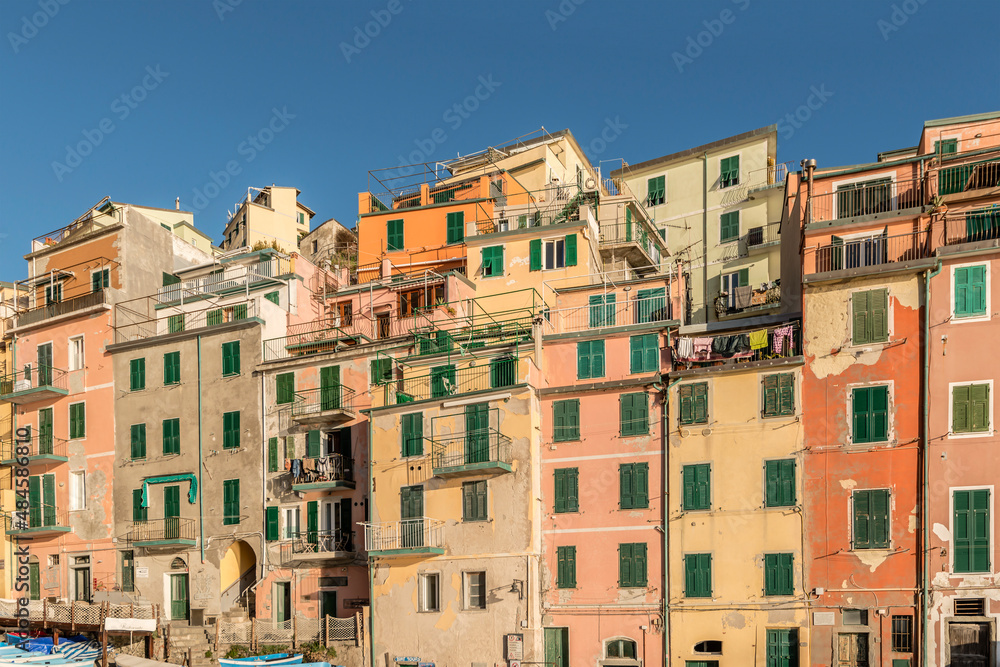 picturesque houses at Riomaggiore, Italy