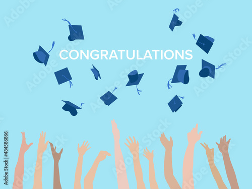 Graduation Ceremony Hat Throwing on illustration graphic vector