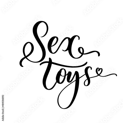 Sex toys lettering logo for sex shop and badge design.