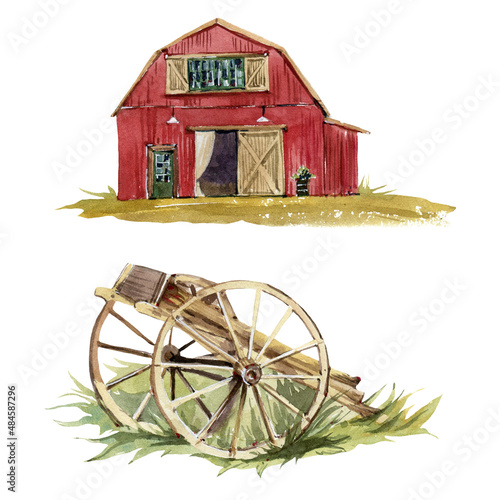 watercolor farm illustrations.