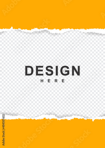 Realistic vector torn paper with ripped edges with space for text or your design. Template design for banner for web and print, sale, advertising, presentation, promo. Vector illustration