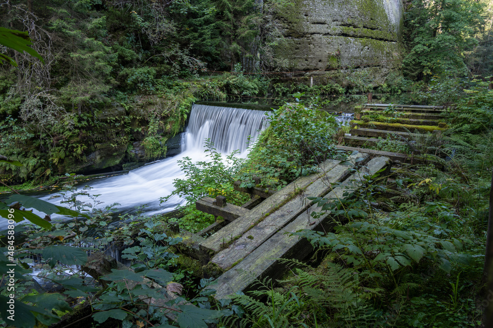 Wilde Klamm, Wasserfall der Kamnitz, bömische Schweiz Wilde Klamm, Wasserfall der Kamnitz, bömische Schweiz