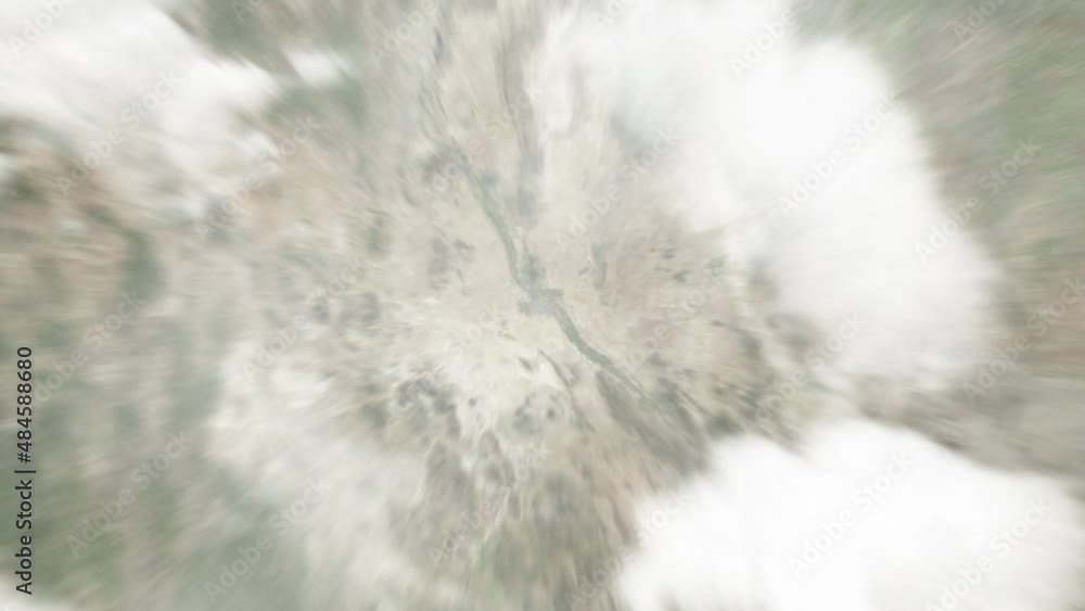 Earth zoom in from outer space to city. Zooming on Mexico, Ciudad
