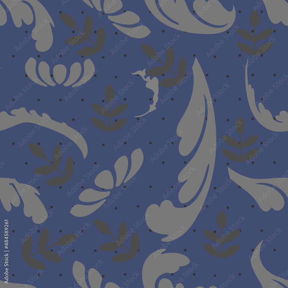 Fototapeta premium Seamless design Batik with plant pattern.
