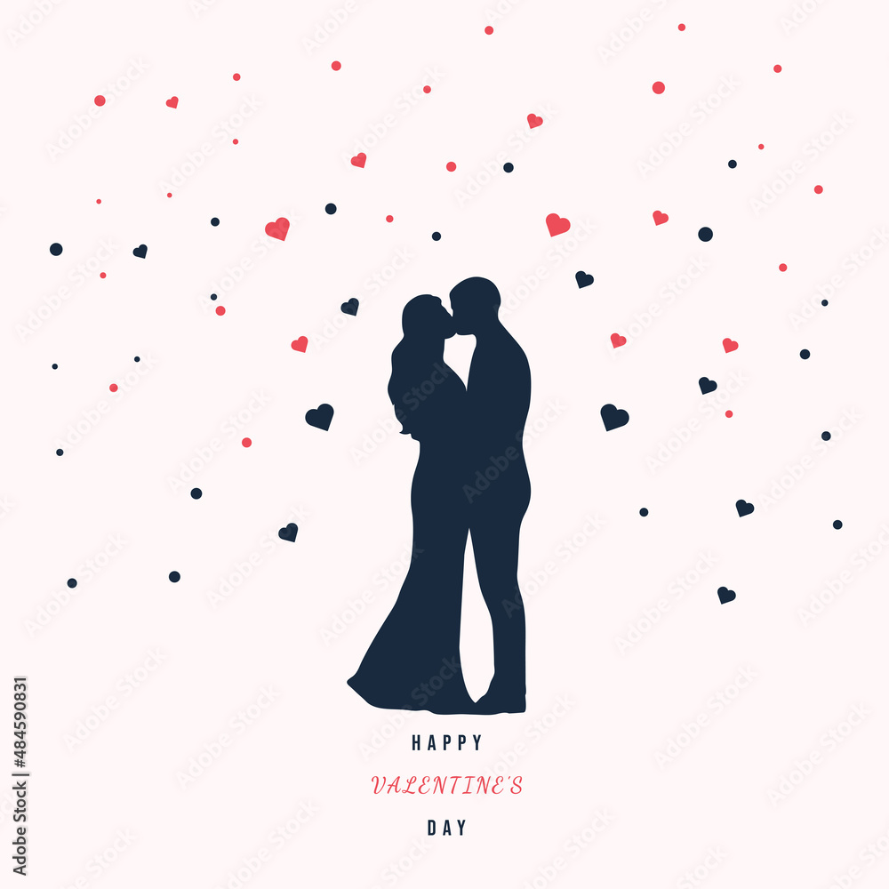 Valentine's Day. Couple in love. Valentine. Love. Kiss. Hearts. Valentine's Day. Couple in love. Valentine. Love. Kiss. Hearts.