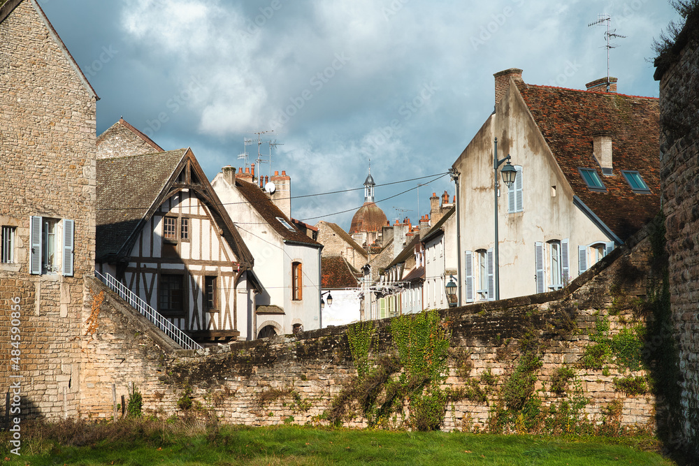typical houses of the village of Beaune,in Burgundy region, France. typical houses of the village of Beaune,in Burgundy region, France.