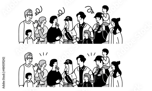 沢山の人々の表情　セット
