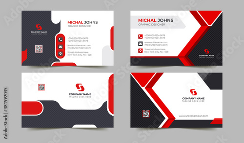 Set of creative business card template and abstract modern cards vector