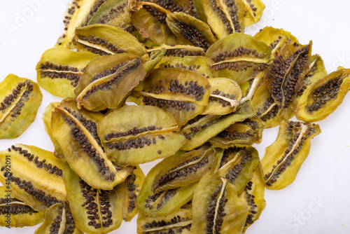 Dried kiwi fruit slices. Perfect as a snack, addition to ice cream and other desserts.